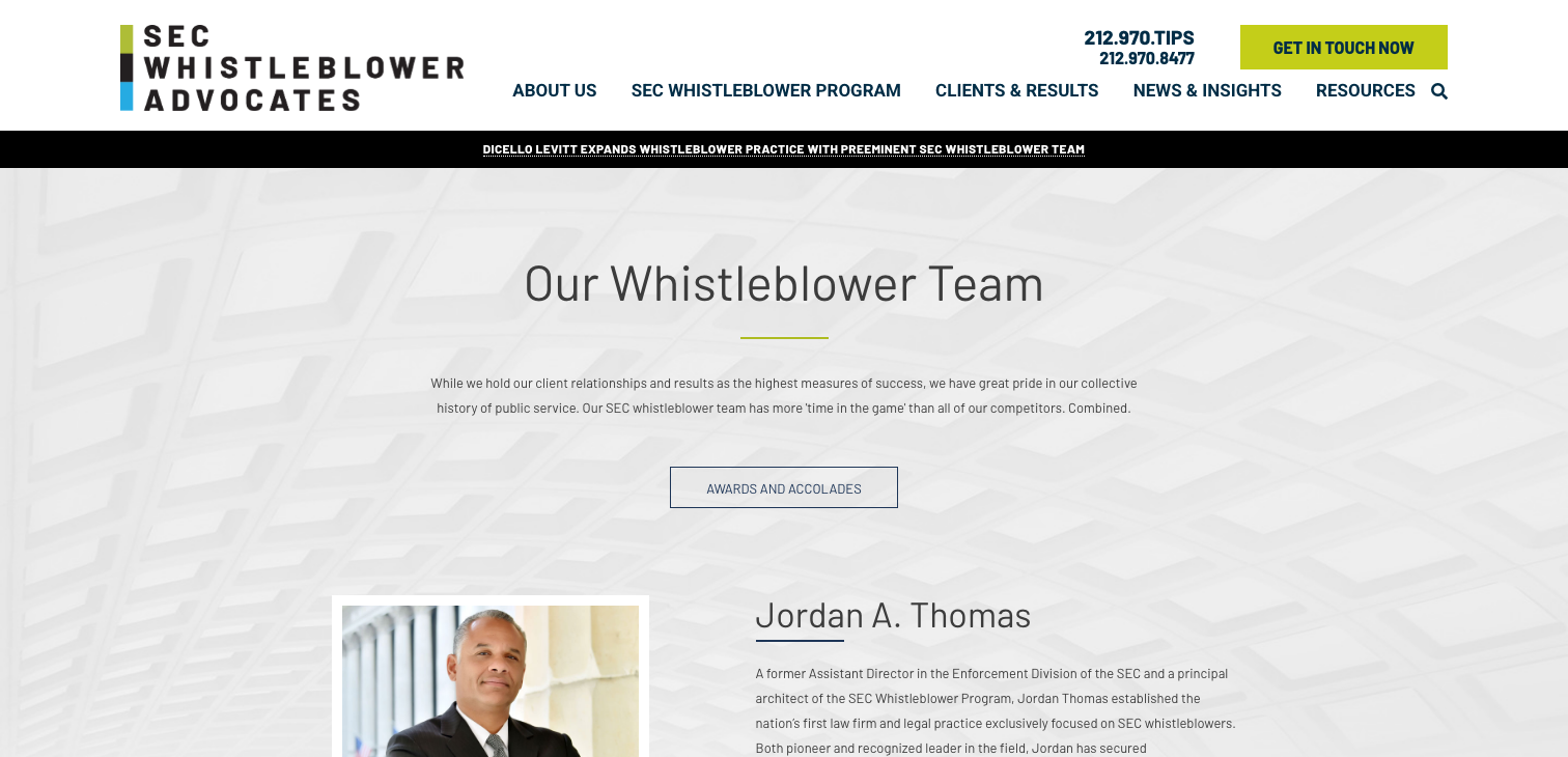 SEC Whistleblower Advocates screenshot